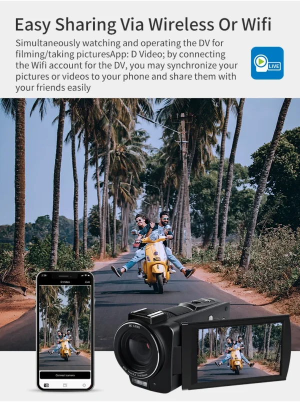 Ordro AX10 4K Camcorder Camara Professional 30MP 60FPS 30X Digital Zoom Camera Vlog IR Night Vision WiFi YouTube Video Shooting - Image 4