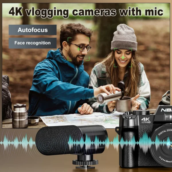 NBD Digital Camera 48MP 4K Video Camera 3.0 Inch Flip Screen Camcorder Vlogging Camera and 16X Digital Zoom Photography Camera - Image 2