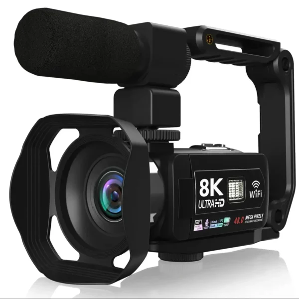 8K Digital Photography Camera 48MP Handheld DV 18X igital Zoom Camera Recorder 3'' LCD Touch Screen Portable Recording Camcorder