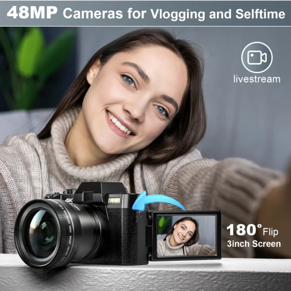 NBD Compact Digital Photography Camera 4K WIFI WebCam Vintage Vlog Video Recorder YouTube 48MP Camcorder 16X Digital Zoom Camera - Image 6